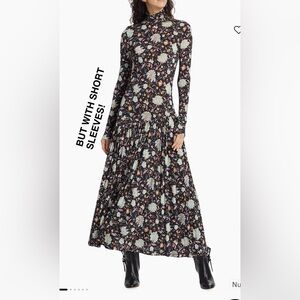 Johnson Fernanda Floral Jersey Maxi Dress size Medium **SHORT SLEEVES**